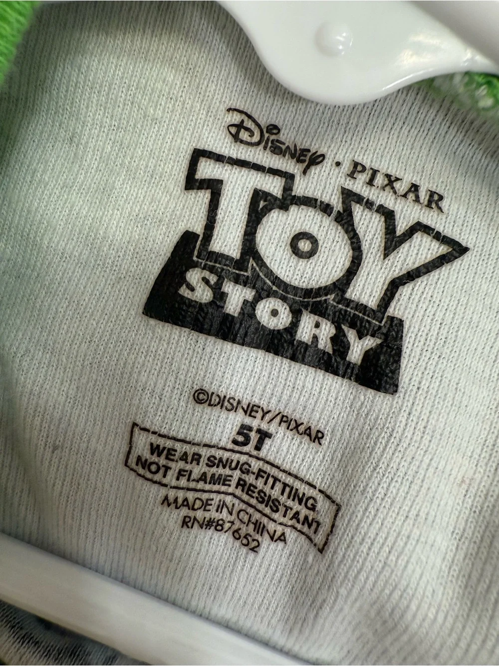 5T Disney Toy Story Buzz Lightyear & Woody Pajama Set - Green, White & Red
